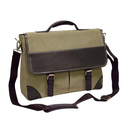 Preferred Nation Livingston Leather Briefcase, Olive P6232.OLIVE